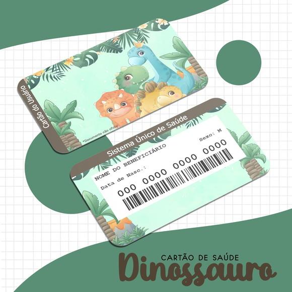 Cartão do Sus Personalizado Dinossauros - Frete Grátis