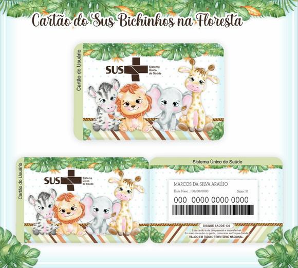 Cartão Sus Personalizado Bichinhos na Floresta