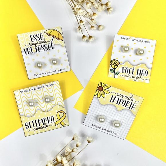 Brincos Mimo Personalizado Setembro Amarelo