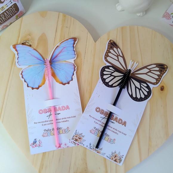 Cartão Borboletas com Escovinhas Personalizadas