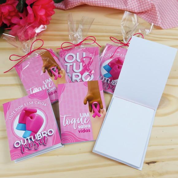 Bloquinho Personalizado Outubro Rosa 14x9 cm