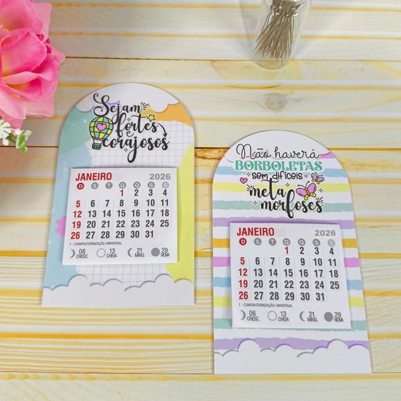 Imã de Geladeira com Calendário 2026 Personalizado