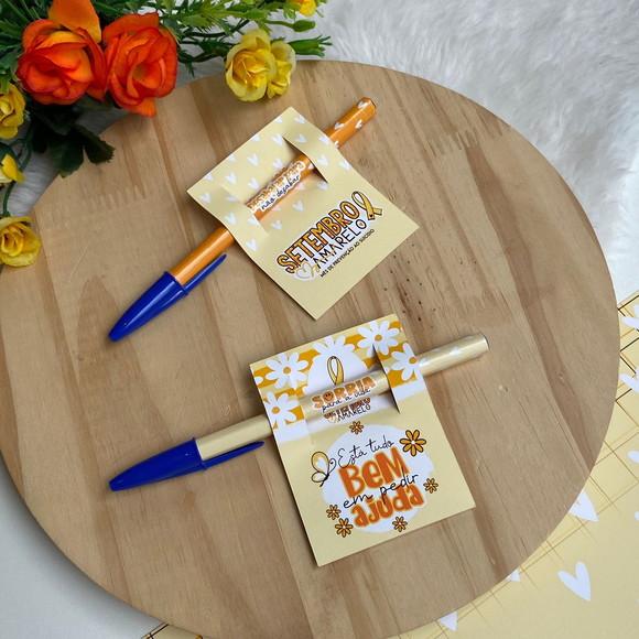 Cartão Personalizado com Caneta Setembro Amarelo Pegue Monte