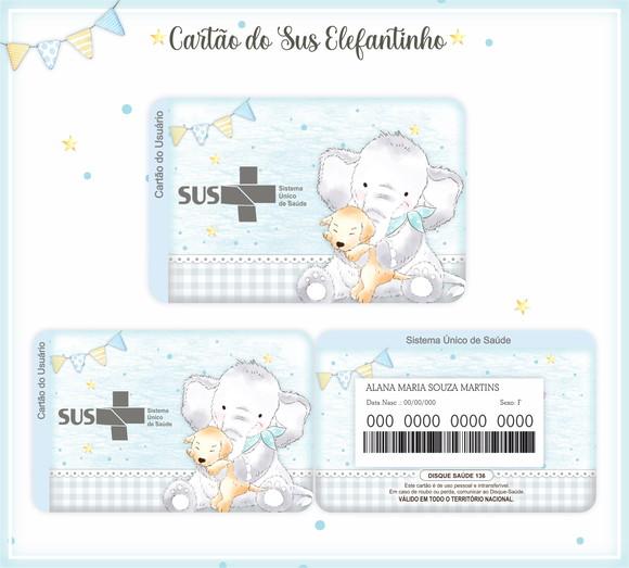 Cartão do Sus Personalizado Elefantinho