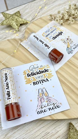 Cartão com Hidratante Labial Ano Novo