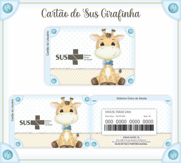 Cartão do Sus Personalizado Girafinha