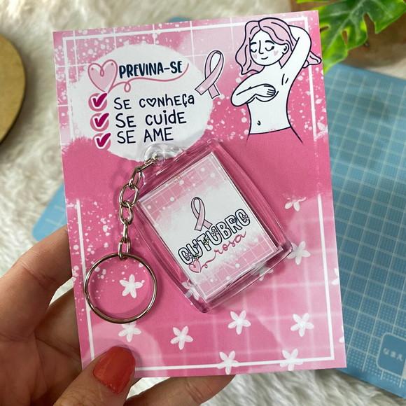 Chaveiro Personalizado Brinde Outubro Rosa