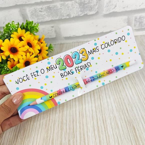 Cartão com Lápis Personalizado Volta as Aulas