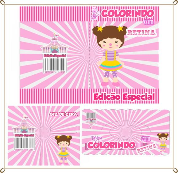 Kit de Colorir Personalizado Circo Rosa