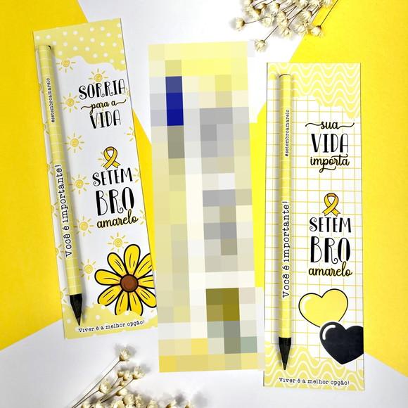 Card Lembrancinha com Lápis Mimo Setembro Amarelo