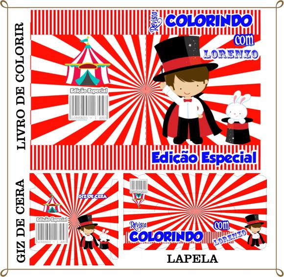 Kit de Colorir Personalizado Circo Vermelho