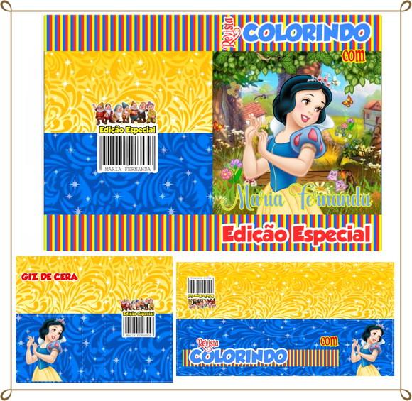 Kit de Colorir Personalizado Branca de Neve