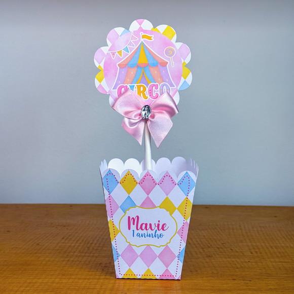 Centro de Mesa Personalizado Circo Encantado Rosa