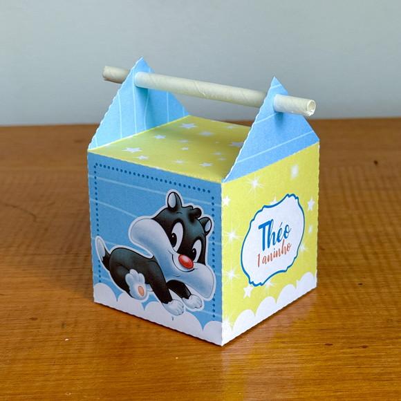 Caixa Canudo Baby Looney Tunes Azul | Pegue e Monte