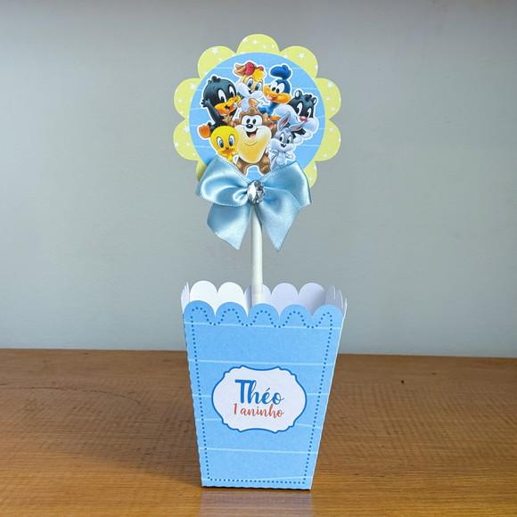 Centro de Mesa Personalizado Baby Looney Tunes Azul