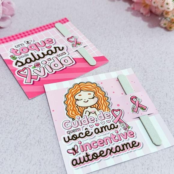 Mini Lixa Personalizada Outubro Rosa | Pegue e Monte