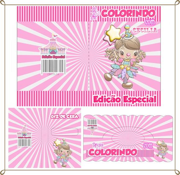 Kit de Colorir Personalizado Circo Rosa