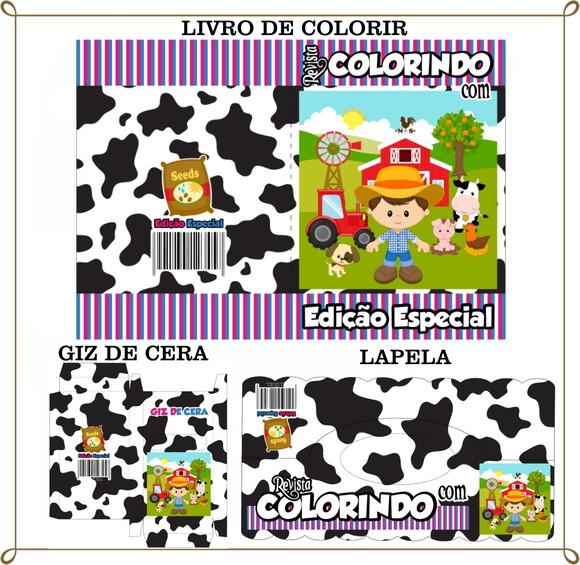 Kit de Colorir Personalizado Fazendinha