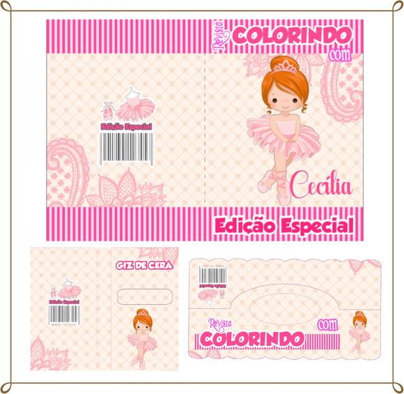 Kit de Colorir Personalizado Bailarina