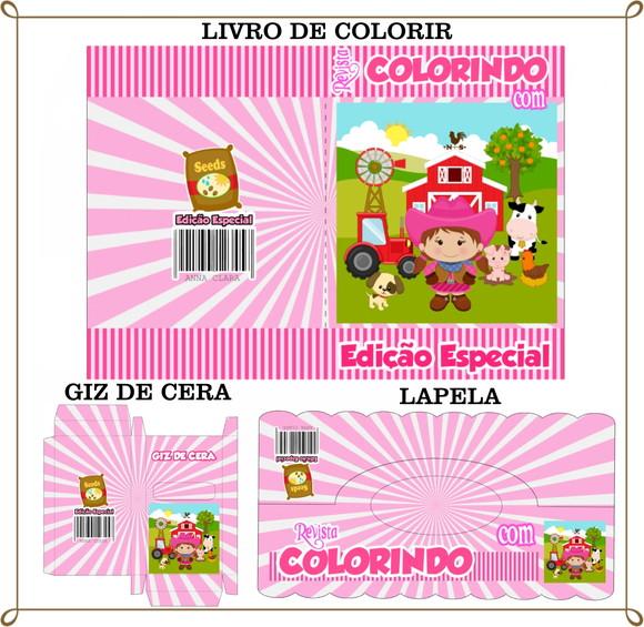 Kit de Colorir Personalizado Fazendinha