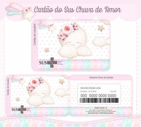 Cartão do Sus Personalizado Chuva de Amor