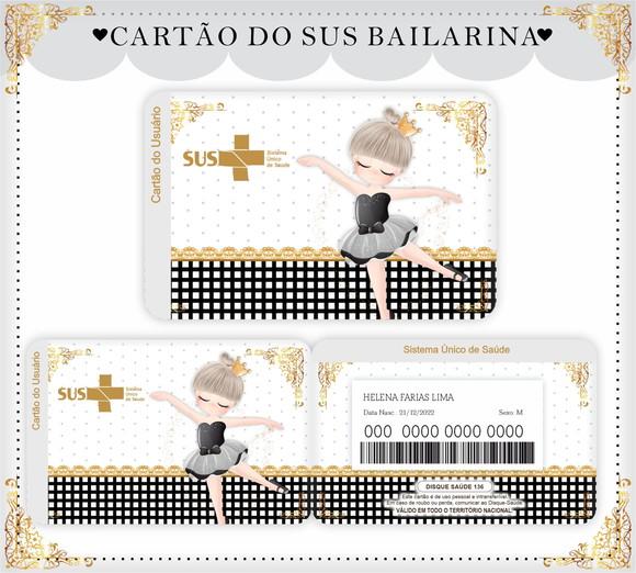 Cartão do Sus Personalizado Bailarina Black