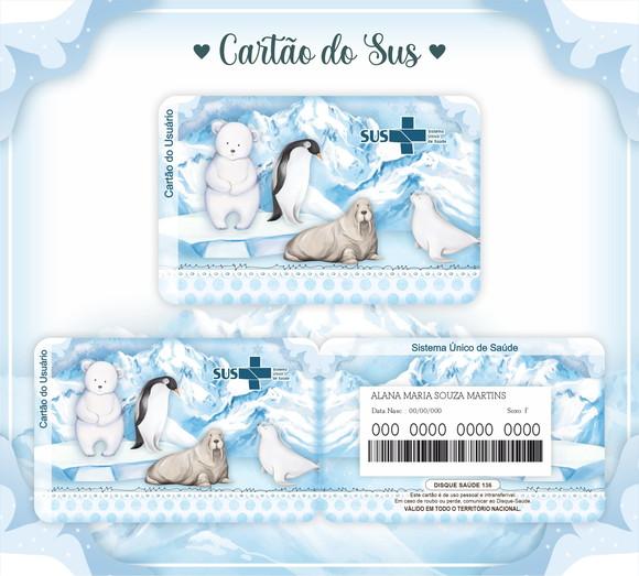 Cartão Sus Personalizado Bichinhos no Gelo