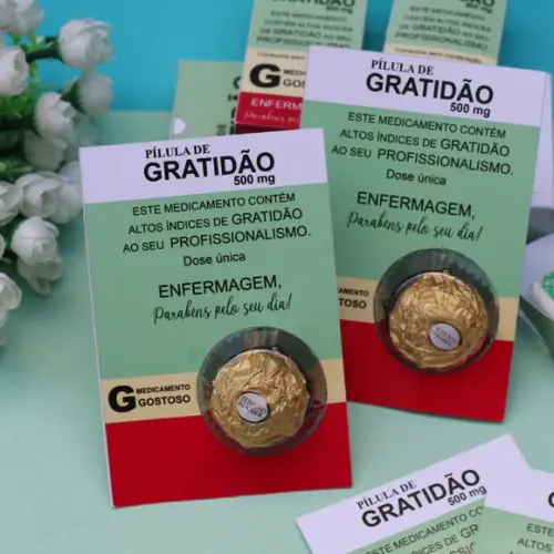 Cartão com Blister Enfermagem (sem Bombom)