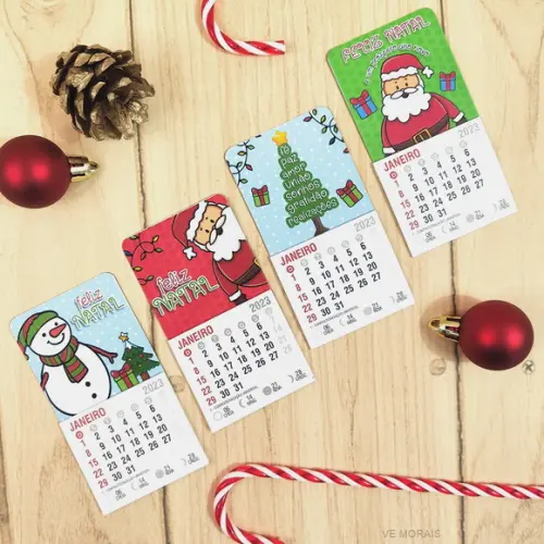 Imã de Geladeira com Calendário Natal 2026