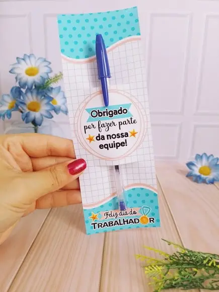 Porta Caneta Personalizada Dia do Trabalhador | Pegue e Mont