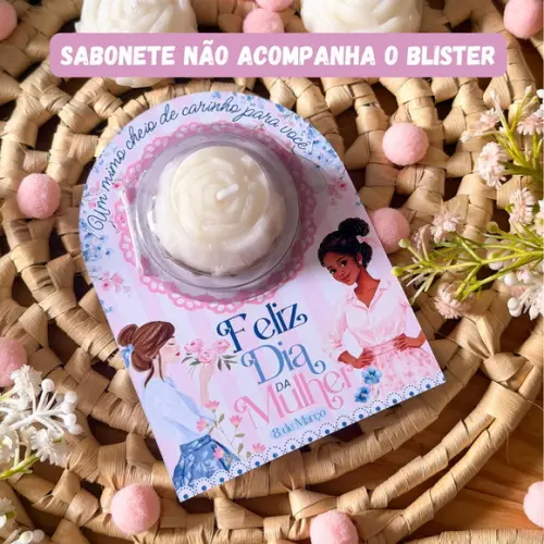 Card com Blister Brigadeiro Docinho para Dia da Mulher