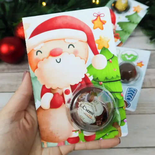 Card com Blister Brigadeiro Docinho para Natal