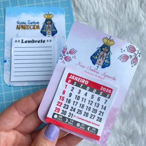 Mini Calendário Imã Personalizado Nossa Senhora Aparecida