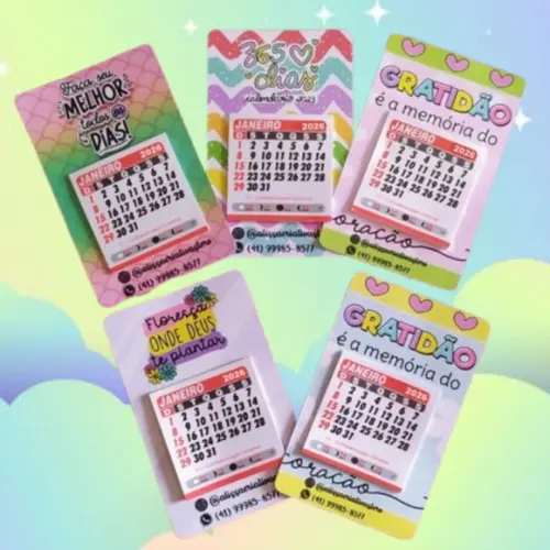 Mini Calendário Imã Personalizado 2026