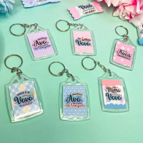 10 Chaveiros Mimos Personalizados Dia dos Avós