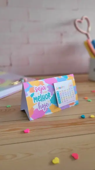 Mini Calendário de Mesa Personalizado 2024