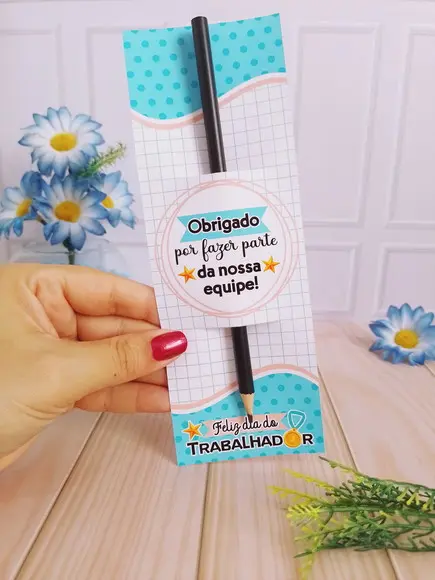 Porta Lapis Personalizado Dia do Trabalhador | Pegue e Monte