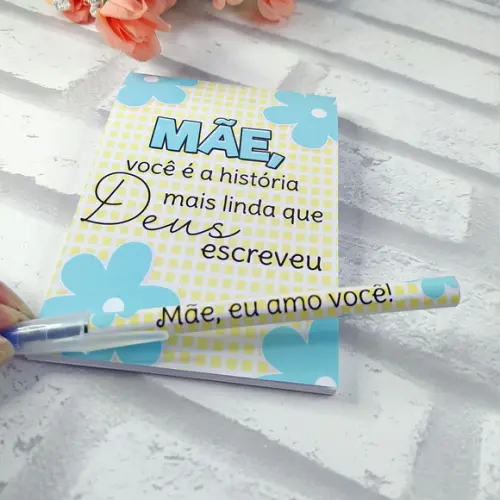 Bloquinho Personalizado Dia das Mães + Caneta