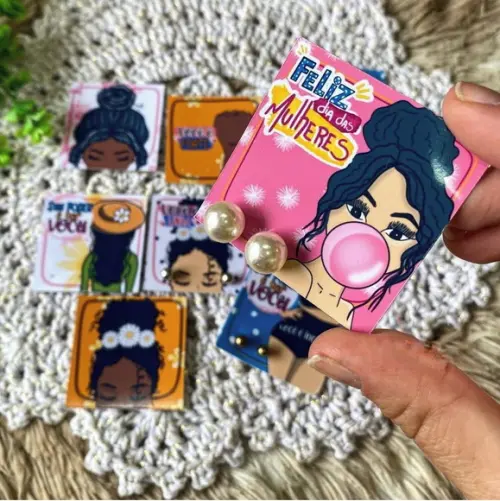 Brinco Personalizado Lembrancinha Dia da Mulher