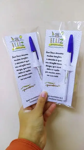 Card com Caneta Aniversário