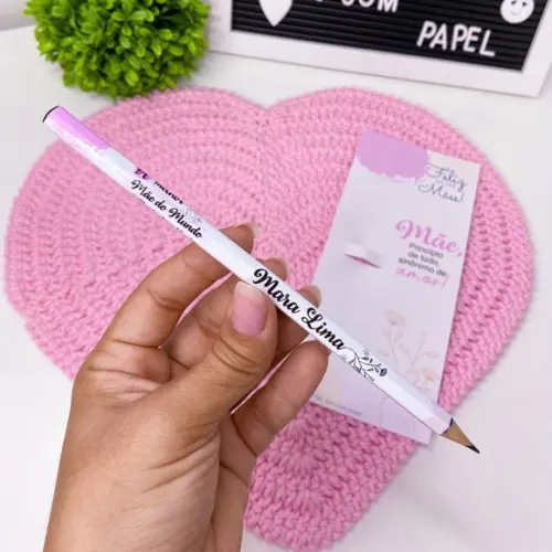 Card com Lápis Personalizado Dia das Mães | Pegue e Monte