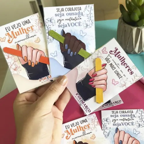 Card Personalizado Mini Lixa Dia da Mulher | Pegue e Monte