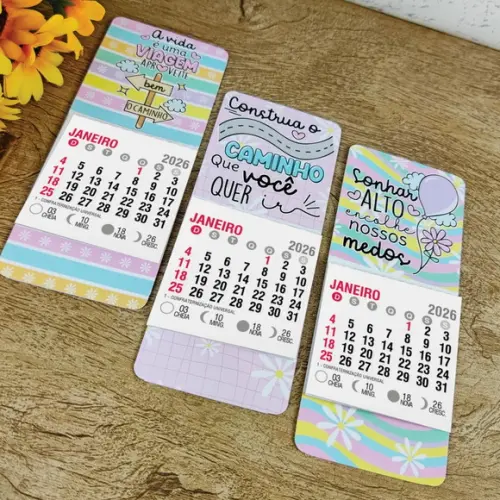 Imã de Geladeira com Calendário 2026 Personalizado