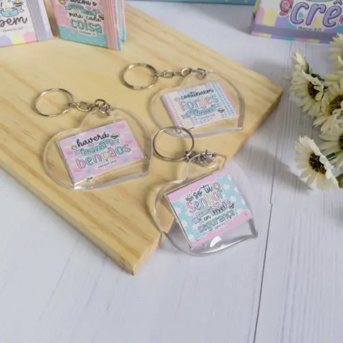 10 Chaveiros Personalizados com Versículos Bíblicos