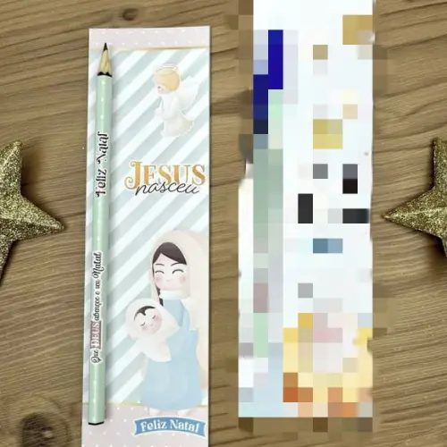 Cartão com Lápis Personalizado Natal Cristão