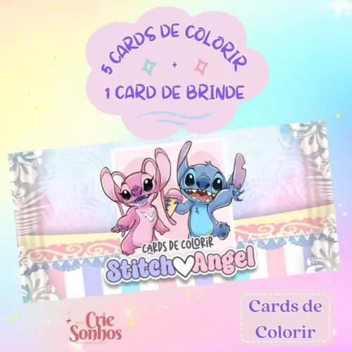 Cards para Colorir Stitch