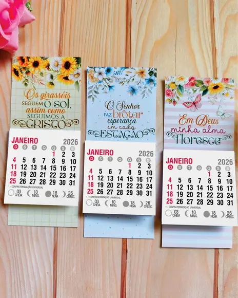 Imã de Geladeira com Calendário 2026 Personalizado