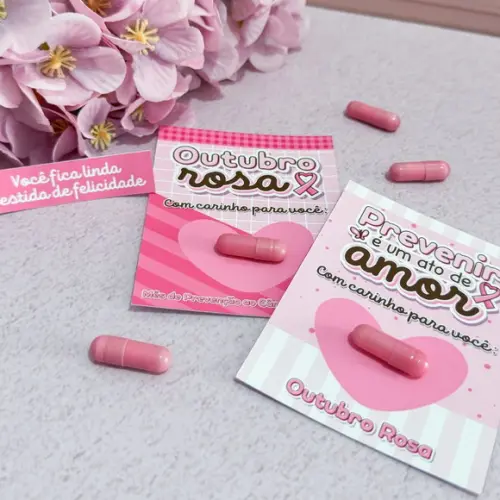 Card com Cápsulas Mensagens Outubro Rosa