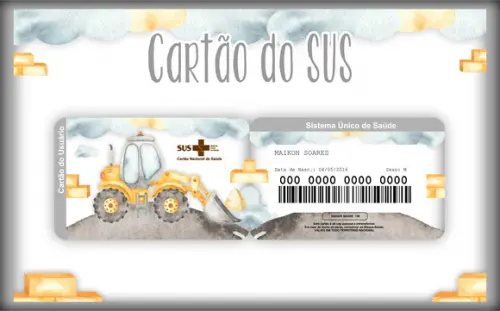 Cartão do Sus Personalizado Trator