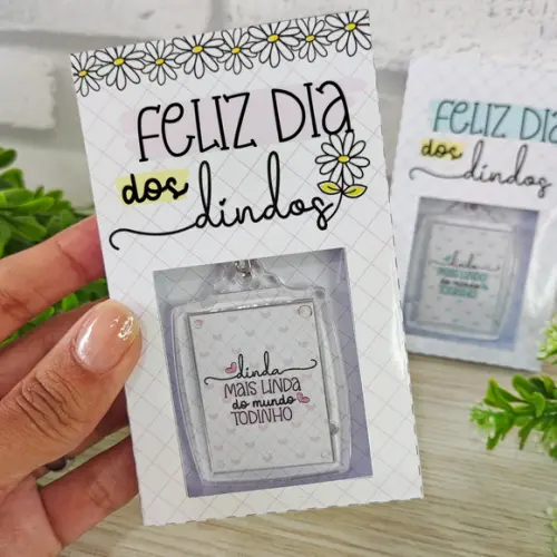 Chaveiro com Caixinha Mimo Dindos Padrinhos